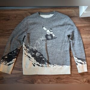 GAP Gray Snowboarder Crewneck Sweater